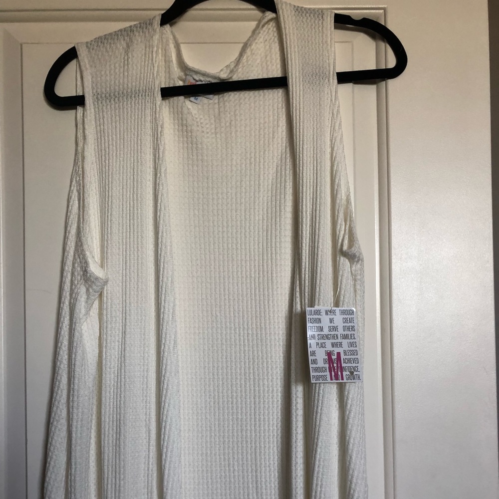 LuLaRoe winter white waffle Joy Vest